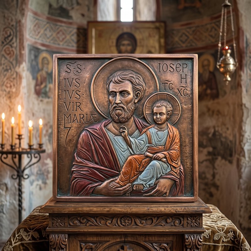 Bronze Saint Joseph Relief