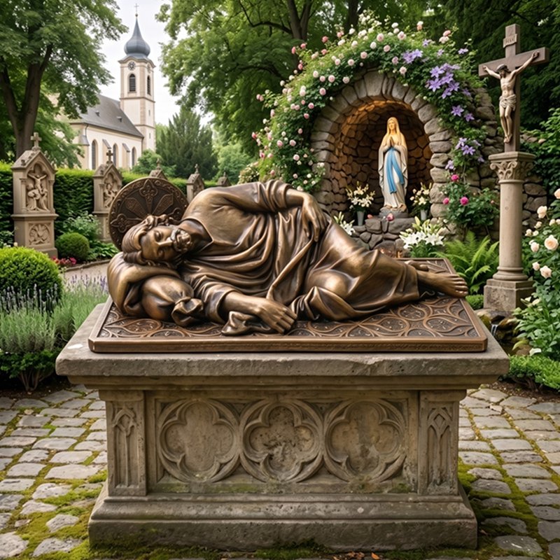 Bronze sleeping Joseph statue