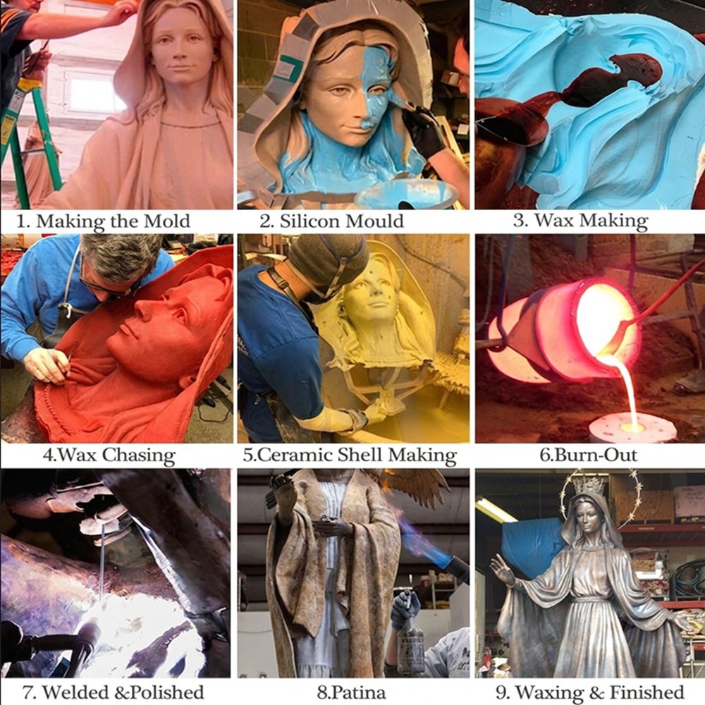 Bronze Mary making process