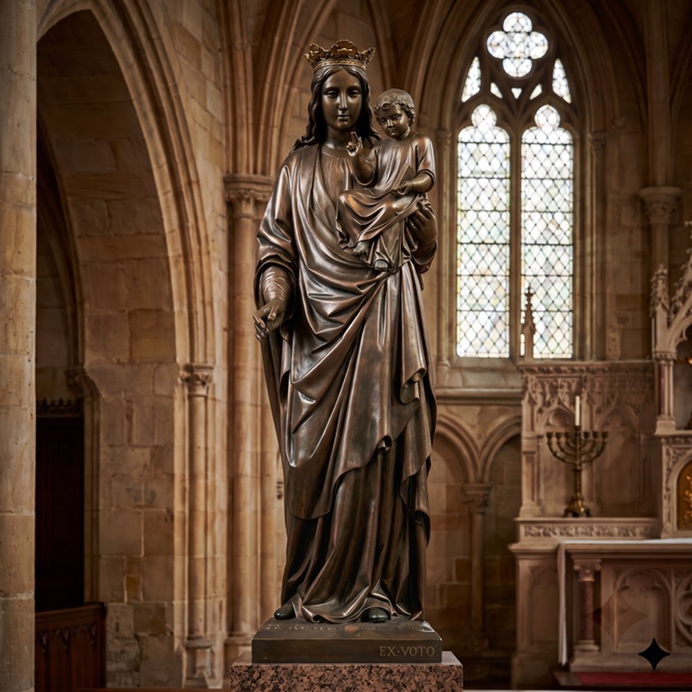 Bronze Crowned Virgin and Child