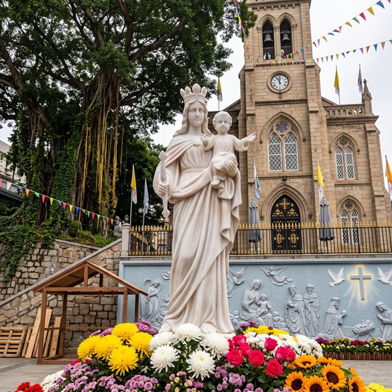 Mary and Jesus statue