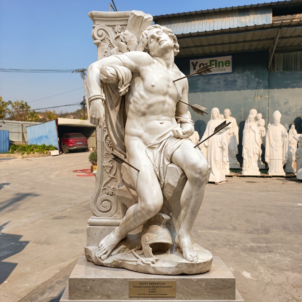 Marble Saint Sebastian statue