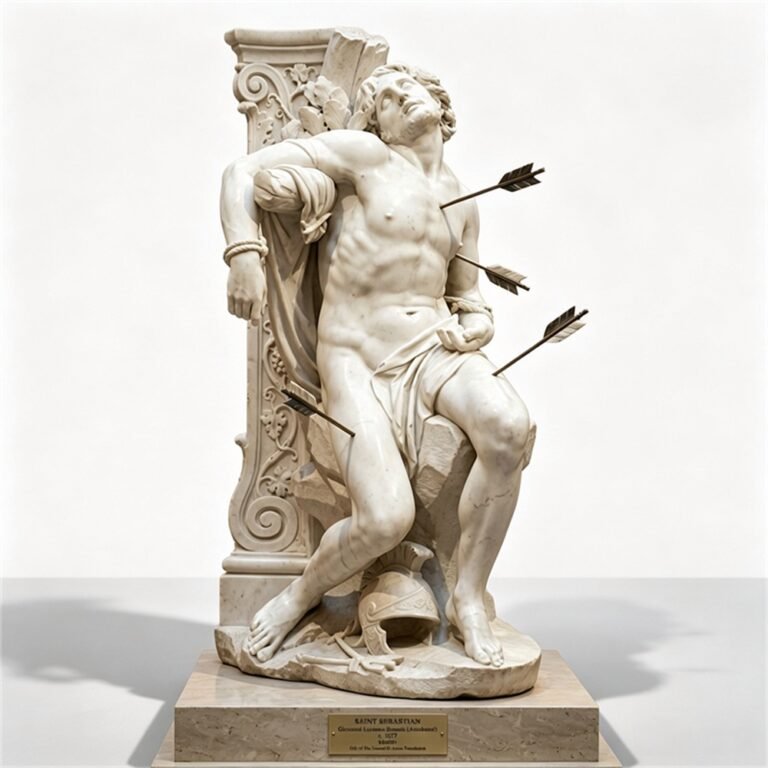 Marble Saint Sebastian statue