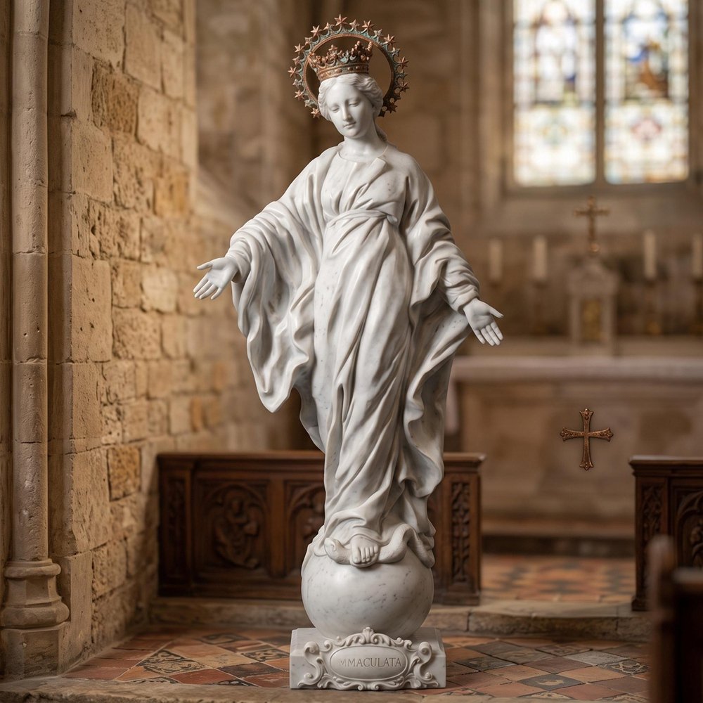 Life Size Our Lady of the Smile Statue