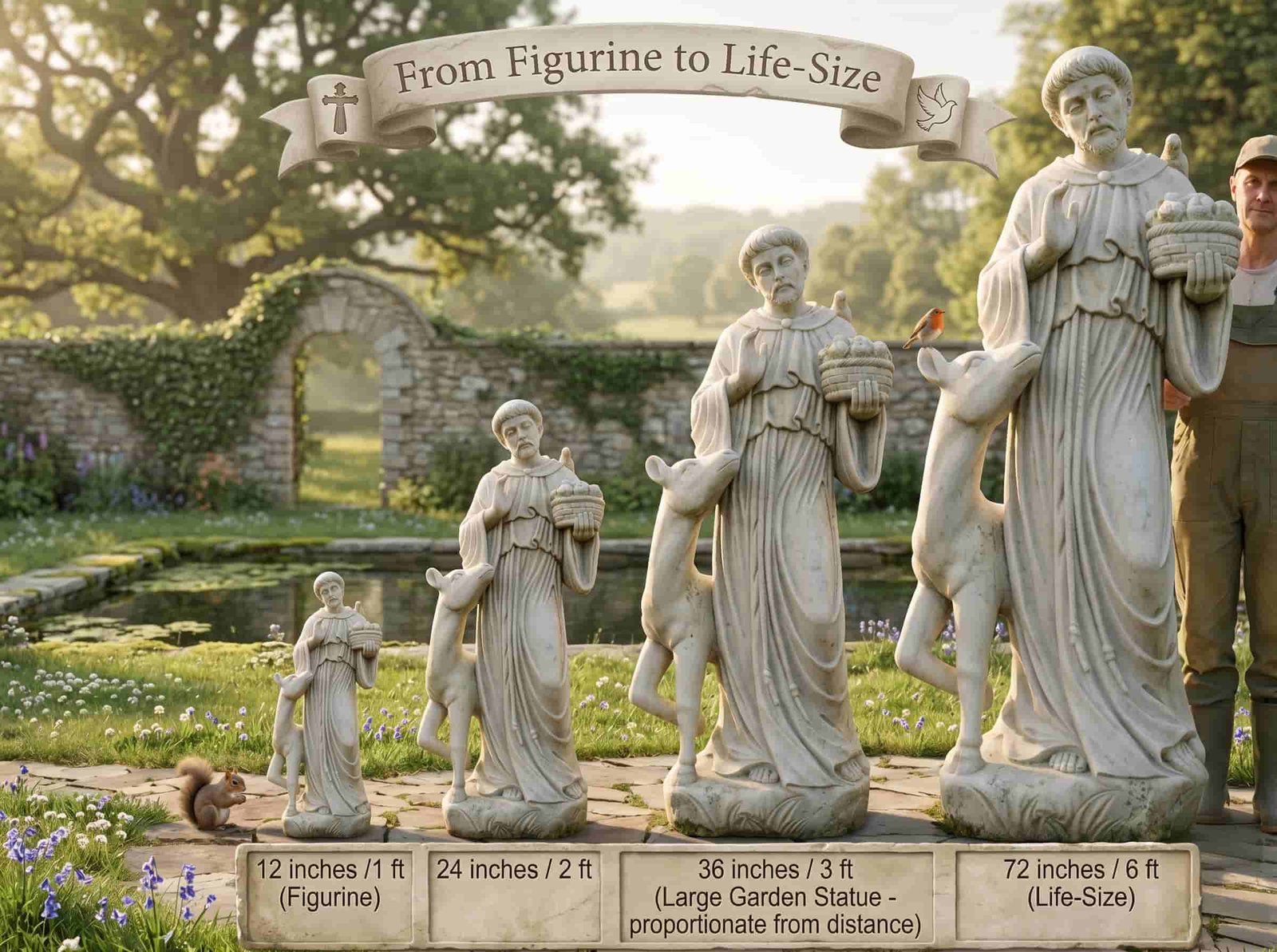Saint Francis statue size comparison