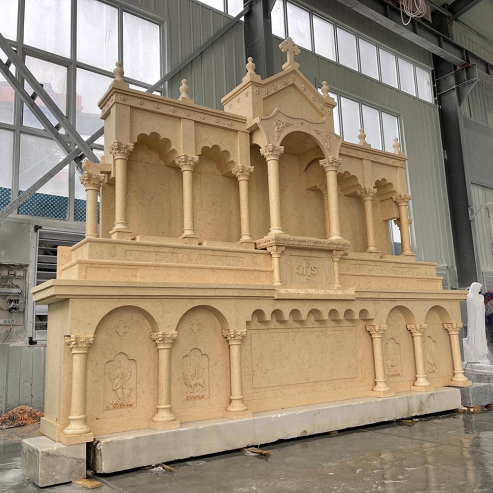beige marble main altar