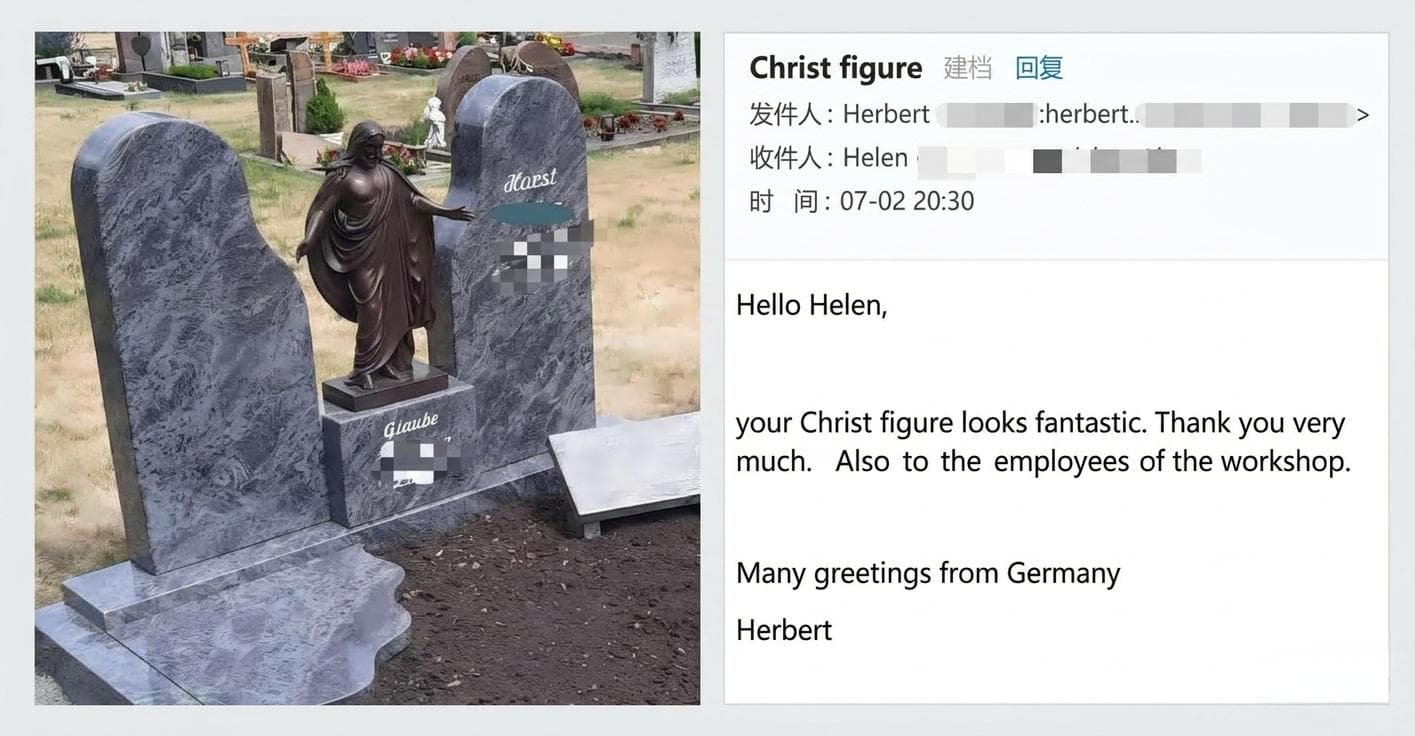 Bronze Jesus statue Germany project feedback