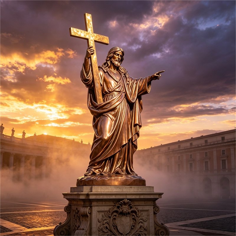 Bronze Jesus statue for church