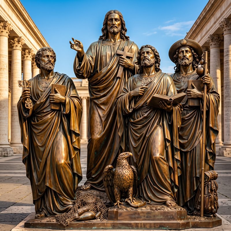 Bronze religious Jesus statue