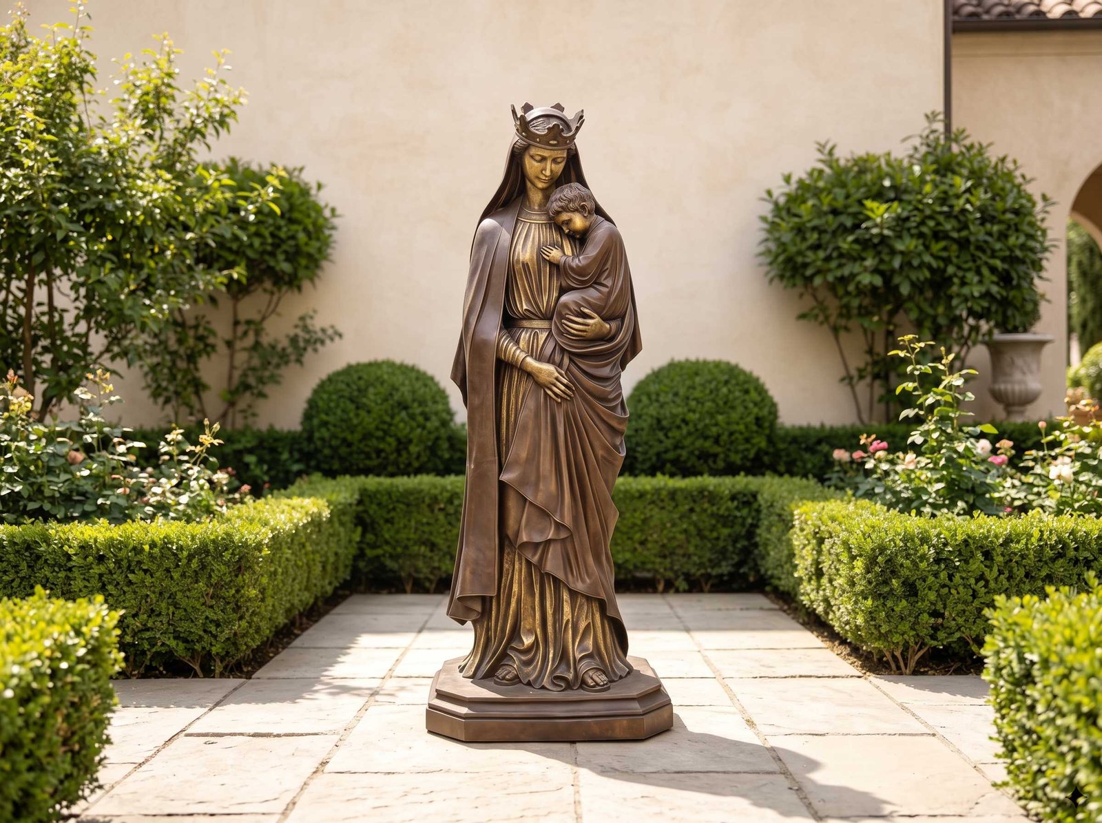 Custom bronze Mary with Baby Christ statue
