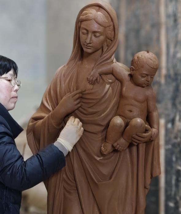 Clay Madonna and Child