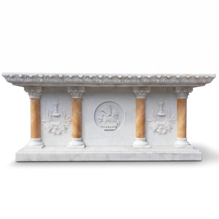 Altar table with Agnus Dei