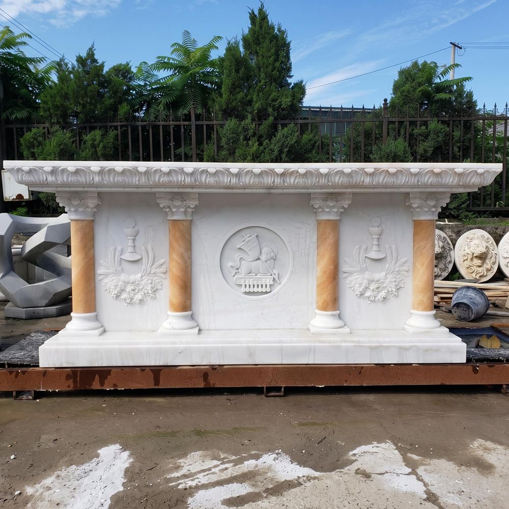 White Marble Altar table with Agnus Dei