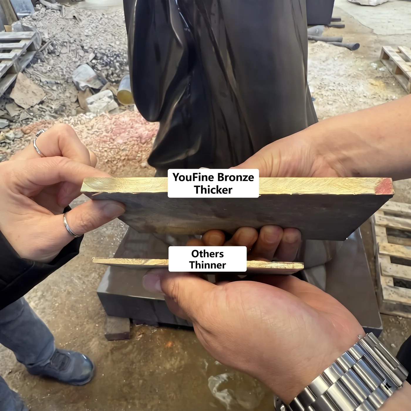 Comparison of two metal sample cross sections